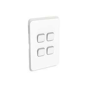 Clipsal Iconic 4 Gang Grid and Plate Vivid White | 3044VH-VW