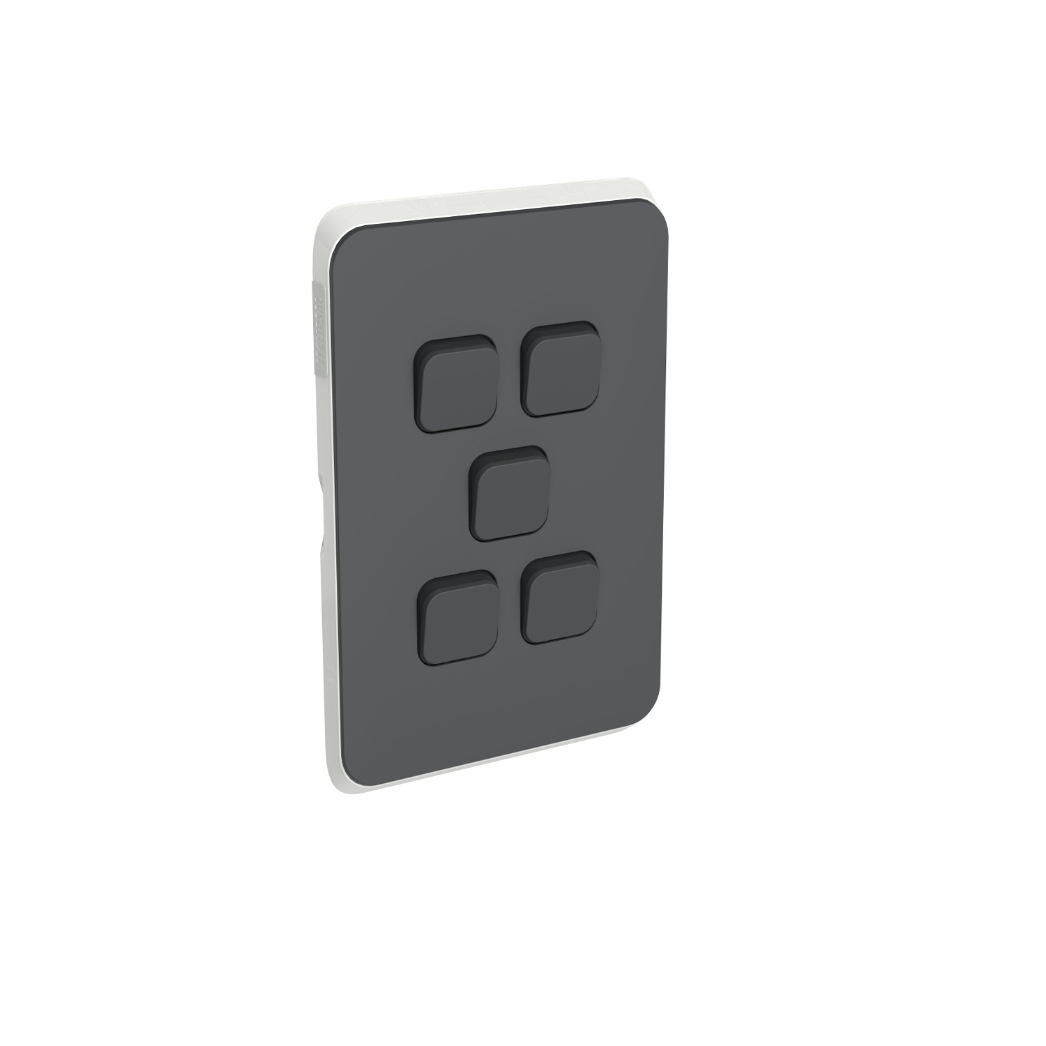 Clipsal Iconic Cover Skin 5 Gang Switch Anthracite | 3045C-AN