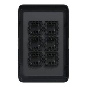 Clipsal Iconic Cover Skin 6 Gang Switch Extra Black | 3046C-XB - Image 3