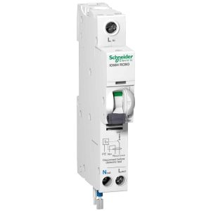 Schneider Acti9 IC60H RCBO 1P+N C Curve 10A 30mA 10kA Type A 240V | A9D11810