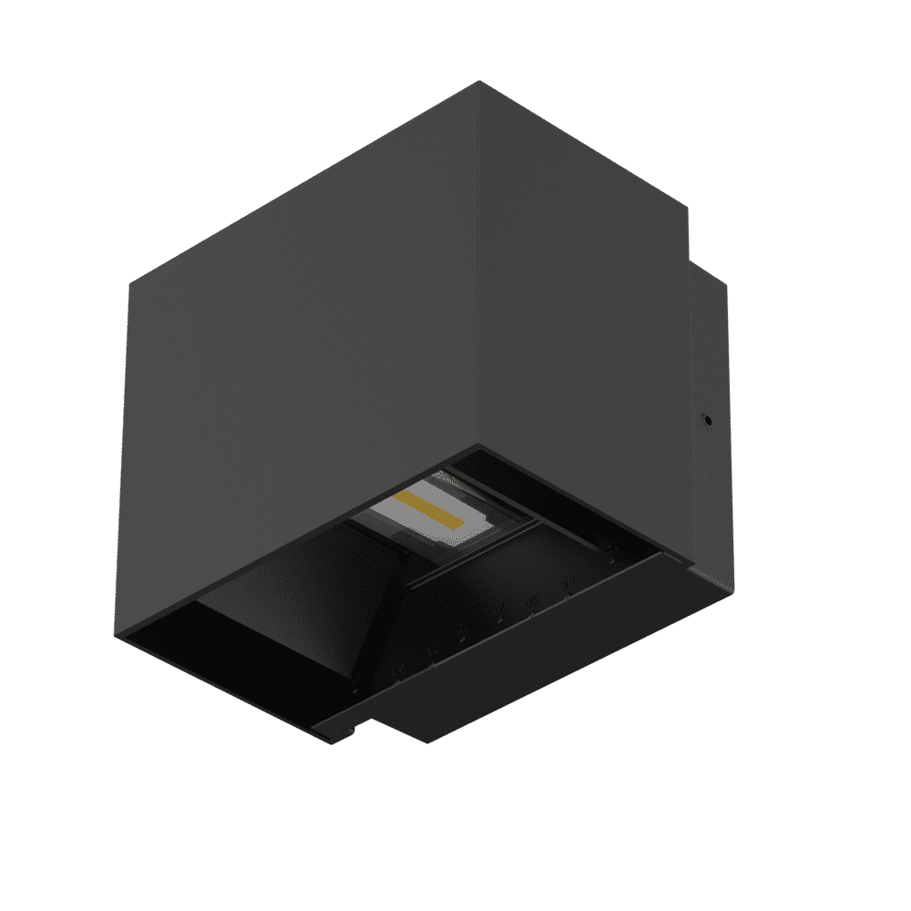 SAL CUBE II 10W Up/Down Wall Light Adjustable 5000K IP65 Black | S9320NDLBK