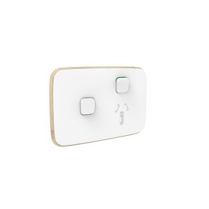 Clipsal Iconic Essence Cover Skin Single GPO Power Point With Extra Switch Horizontal 10A Arctic White | E3015XC-AW