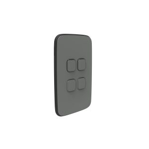 Clipsal Iconic Essence Cover Skin 4 Gang Switch Ash Grey | E3044C-AG