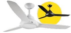Fantech Trade Flair Ceiling Fan 36" White 3 blade With Self Ventilating Motor | FLR36BK