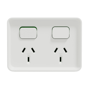 Clipsal Iconic Outdoor Twin Switched Outlet 10A IP54 White | O3025XW