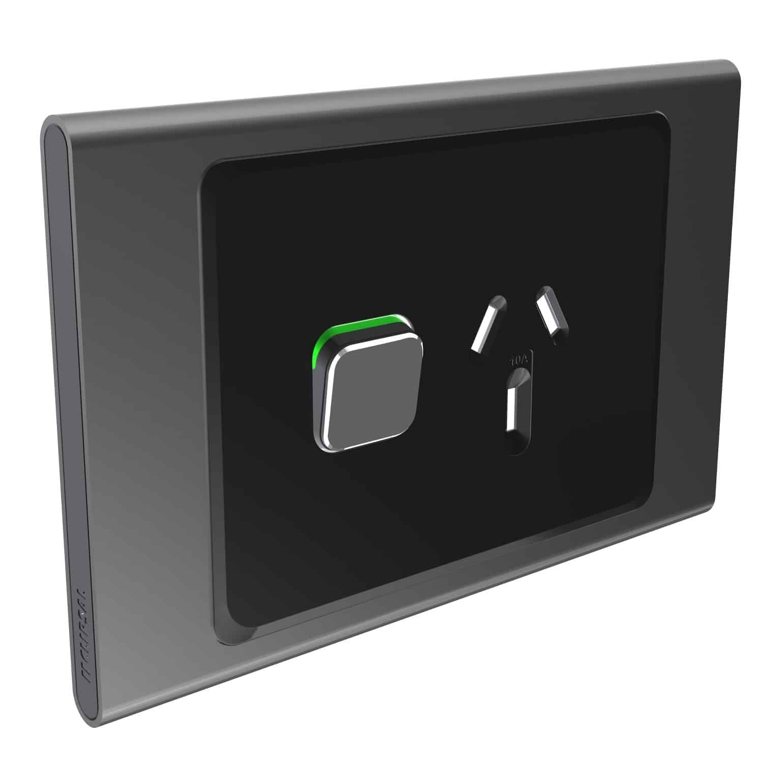 Clipsal Iconic Styl Cover Skin Single GPO Power Point Horizontal 10A Silver Shadow | S3015C-SH