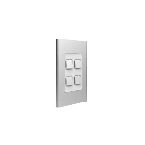 Clipsal Iconic Styl Cover Skin 4 Gang Switch Silver | S3044C-SV