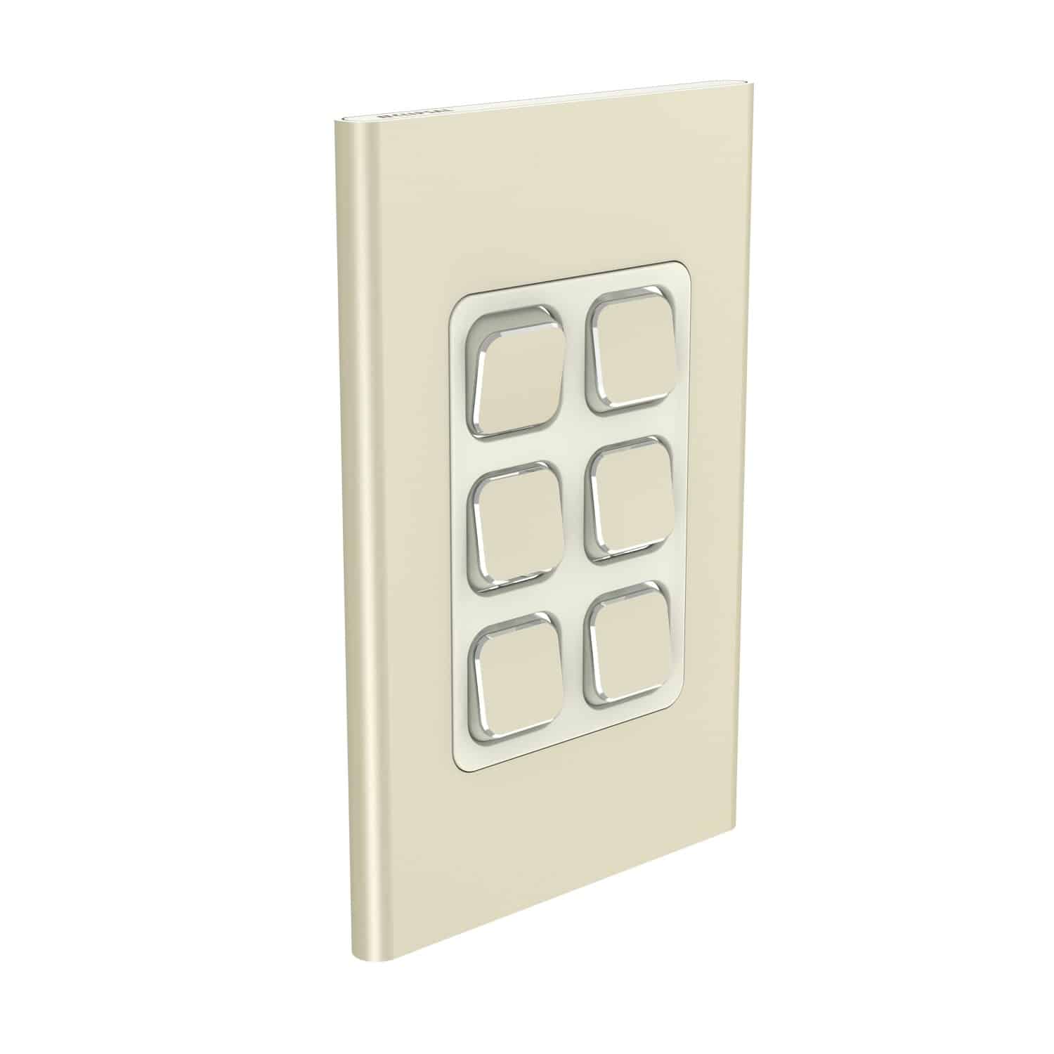 Clipsal Iconic Styl Cover Skin 6 Gang Switch Crowne | S3046C-CE