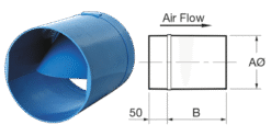 Fantech Smooth-Flow In-Line Gravity Back Draft Damper 150mm | SJK150U