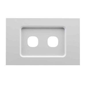 Clipsal Saturn Zen Grid and Plate 2 Gang Less 30 Series Mech Zen White | Z4032VH-ZW