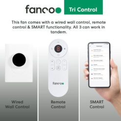 Fanco Eco Silent Deluxe DC Ceiling Fan with Remote & Wall Control - White 52" | KF1210/101B - Image 5
