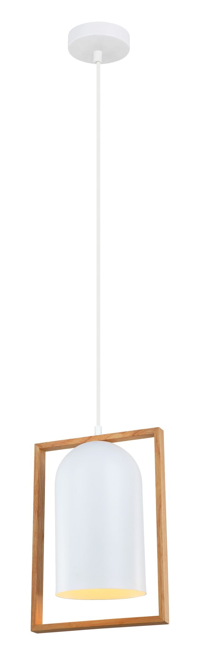 CLA PENDANT ES Matt Wh OBLONG w/Wood Frame OD230mm | SWING1