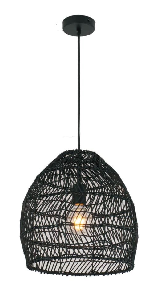 CLA PENDANT ES 40W Rattan Ellipse Matte Black OD340mm X L250mm | COUP1