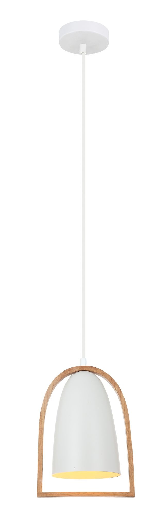 CLA PENDANT ES Matt Wh ELLIPSE w/Wood Frame OD230mm | SWING5