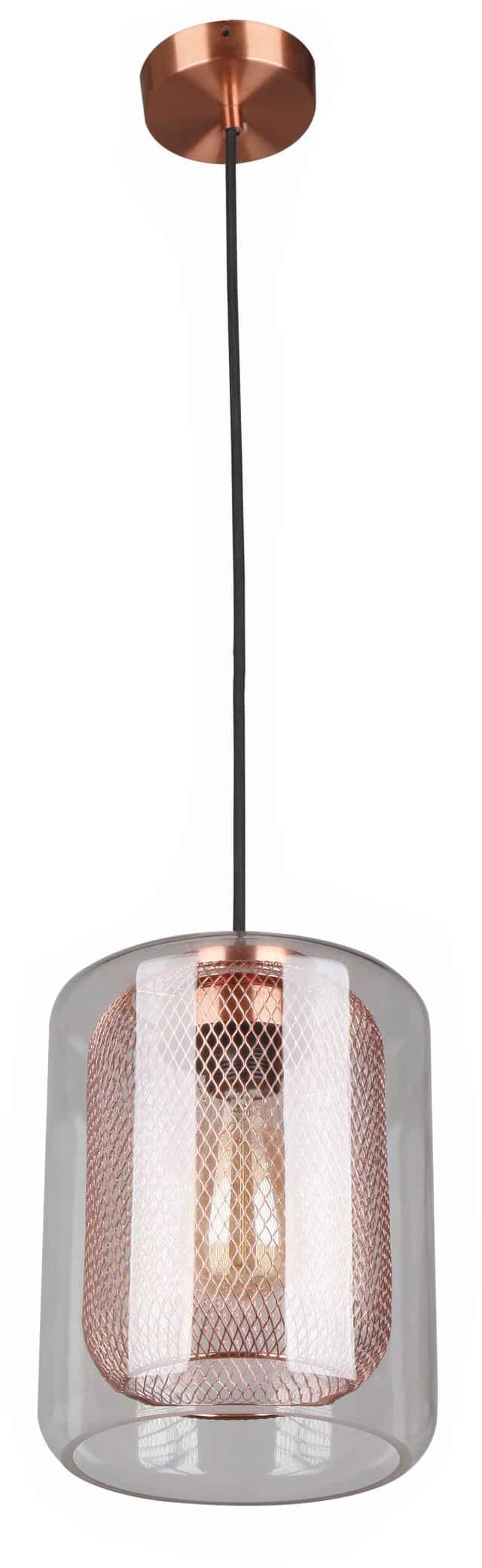 CLA PENDANT ES Cop Mesh & Clr Glass OBLONG OD200mm | TONO2