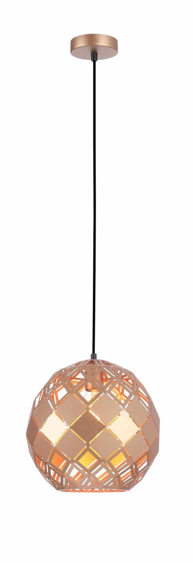 CLA PENDANT ES Champagne Gold Embossed Tiled WINE GLASS OD300mm | TUILE5
