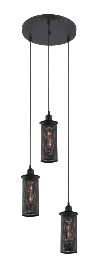 CLA PENDANT ESx3 Blk Mesh OBLONG x 3 w/ RND M/Plate OD320mm | VENETO1X3BK
