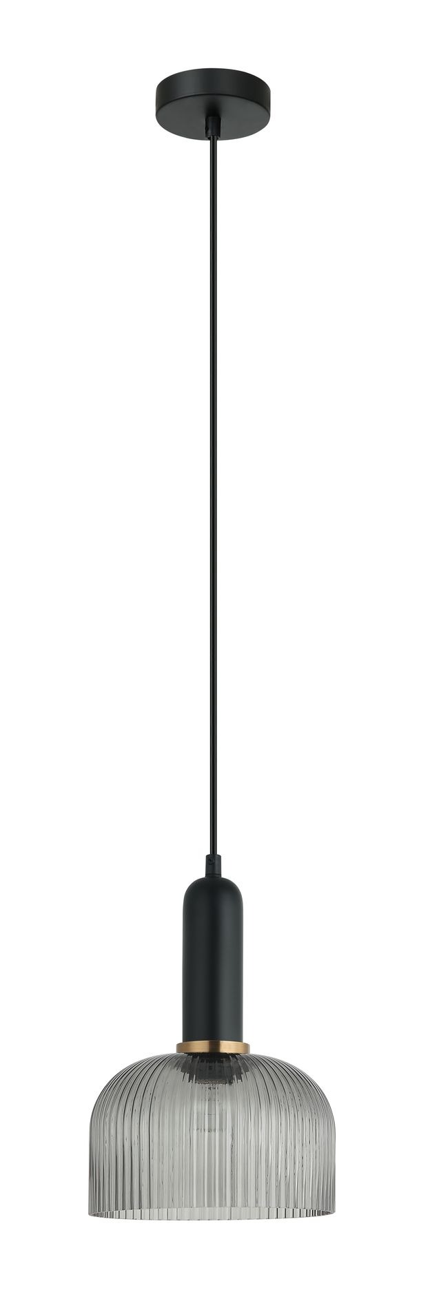 CLA PENDANT ES Blk Smoky Glass Dome OD200mm | VINTAJ13