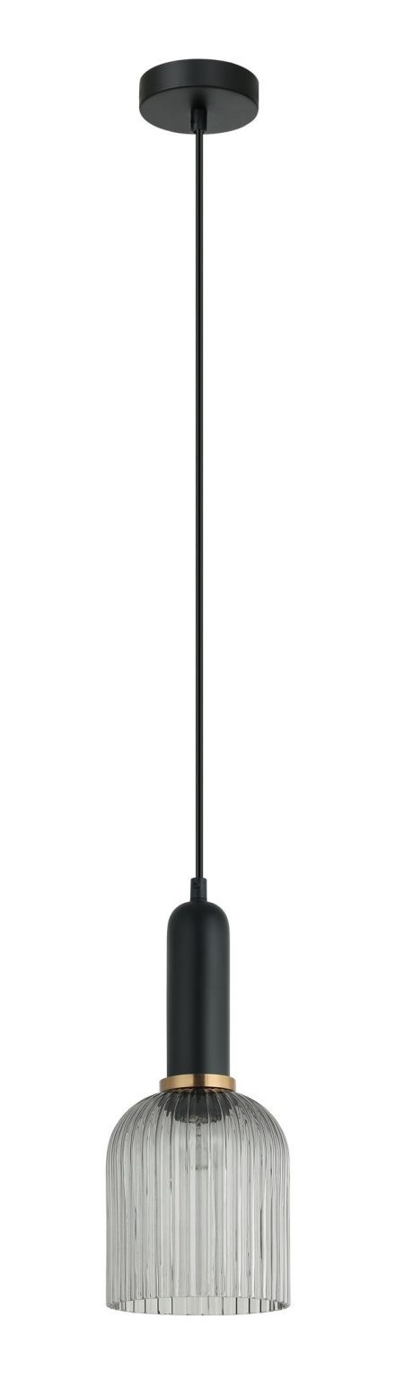 CLA PENDANT ES Blk Smoky Glass Ellipse OD140mm | VINTAJ7
