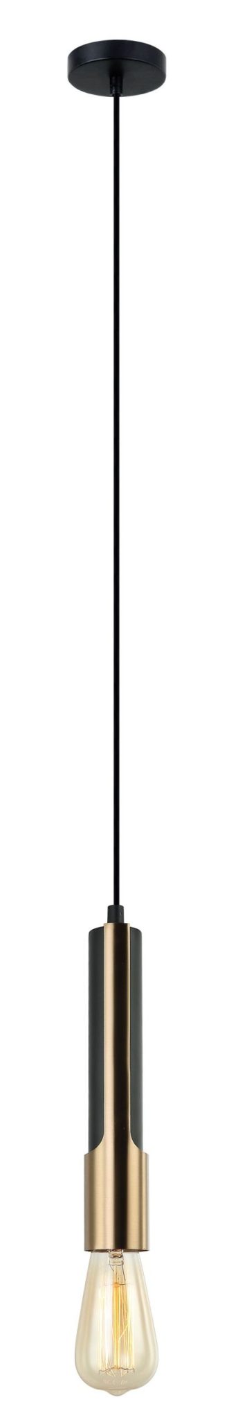 CLA PENDANT ES Matt Blk Vertical Brass Plate Tube OD50mm | GOLDA2