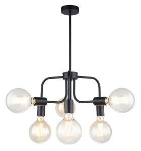 CLA PENDANT ES x 6 Matt Blk w/6 arms OD420mm | HEXA1