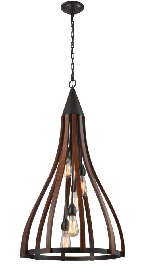 CLA PENDANT ESx5 Dark Red Wood LGE BELL OD535mm | KHALEESI3